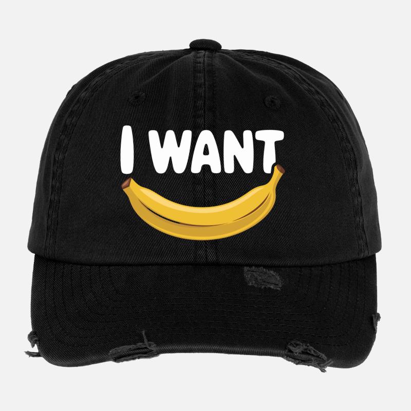 I Want Banana Funn - Flexfit Vintage Destroyed Cap - black