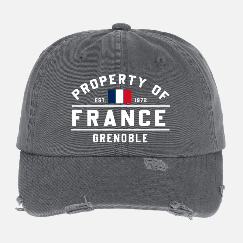 French Real Estate Grenoble Flexfit Vintage Destroyed Cap