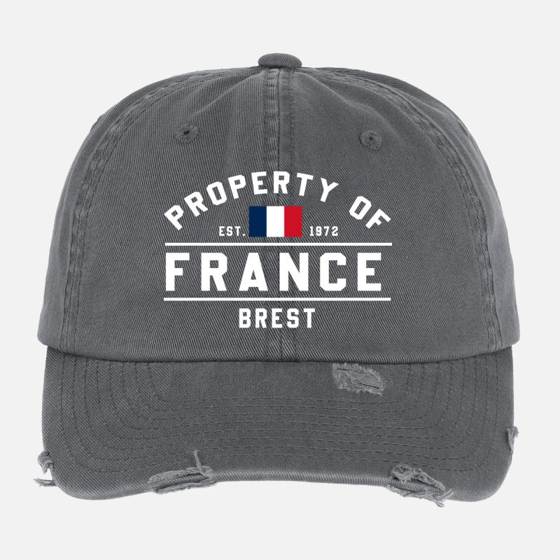 Französisches Eigentum Brest Logo Flexfit Vintage Destroyed Cap