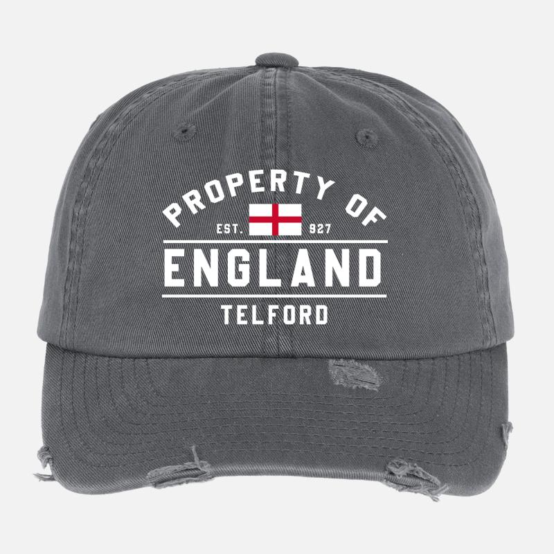 England Flag Graphic Logo Flexfit Vintage Destroyed Cap