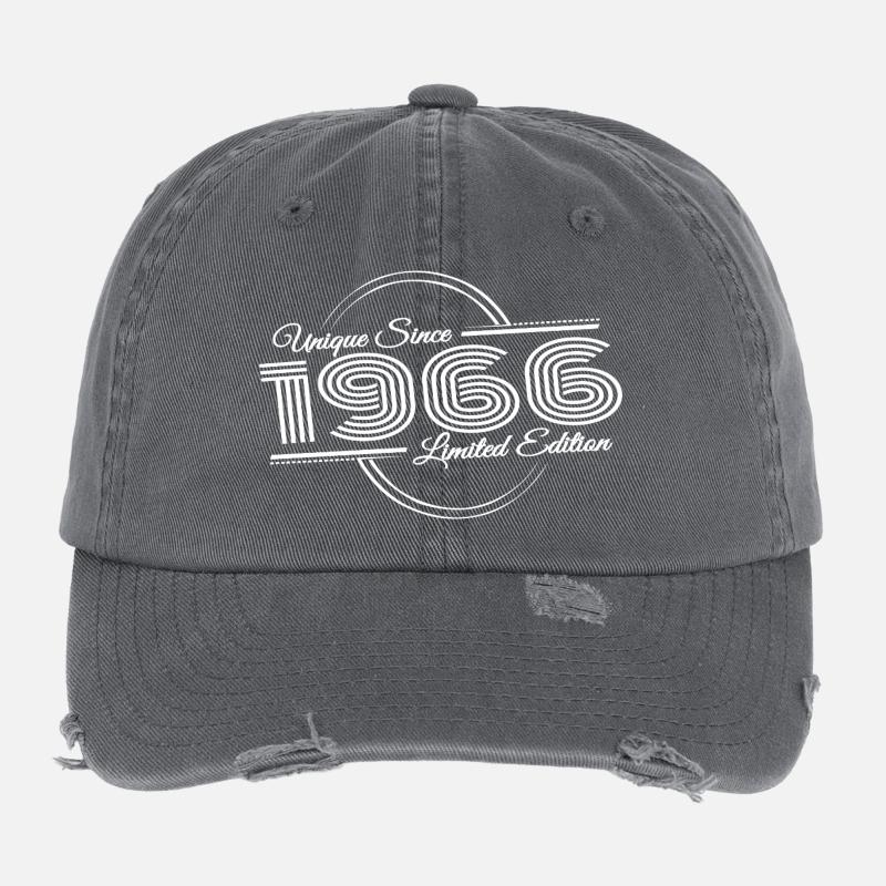 Art unique du design rétro du 60e anniversaire Vintage 1966 Casquette vintage effet usé Flexfit