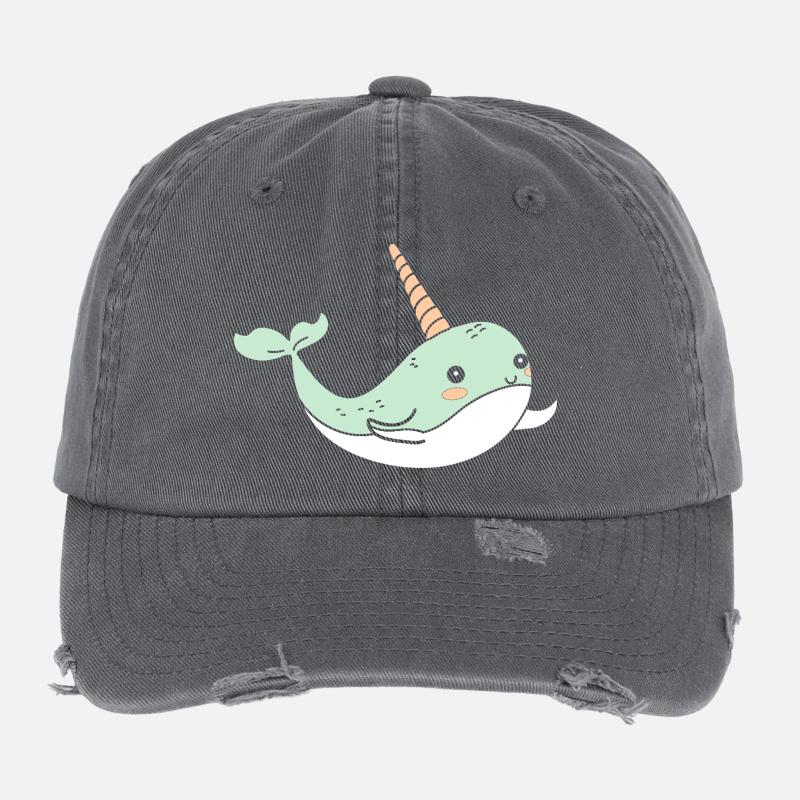 narwhal Flexfit Vintage Destroyed Cap