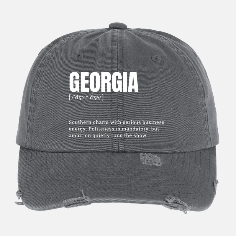 Dynamique des affaires à Georgia Charme Casquette vintage effet usé Flexfit