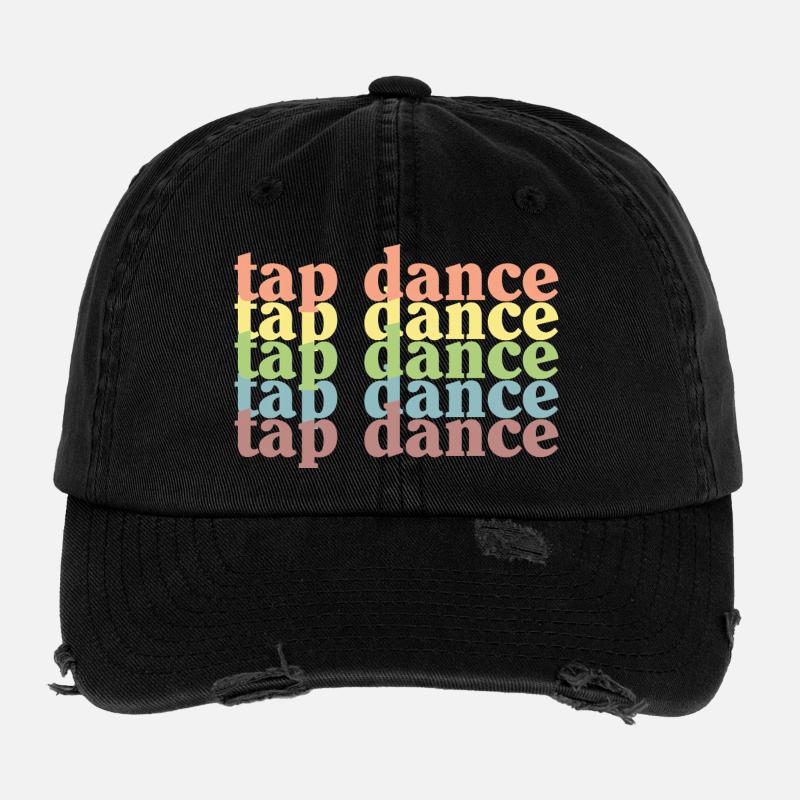 Tap Dance Pastell Raster - Flexfit Vintage Destroyed Cap - Schwarz