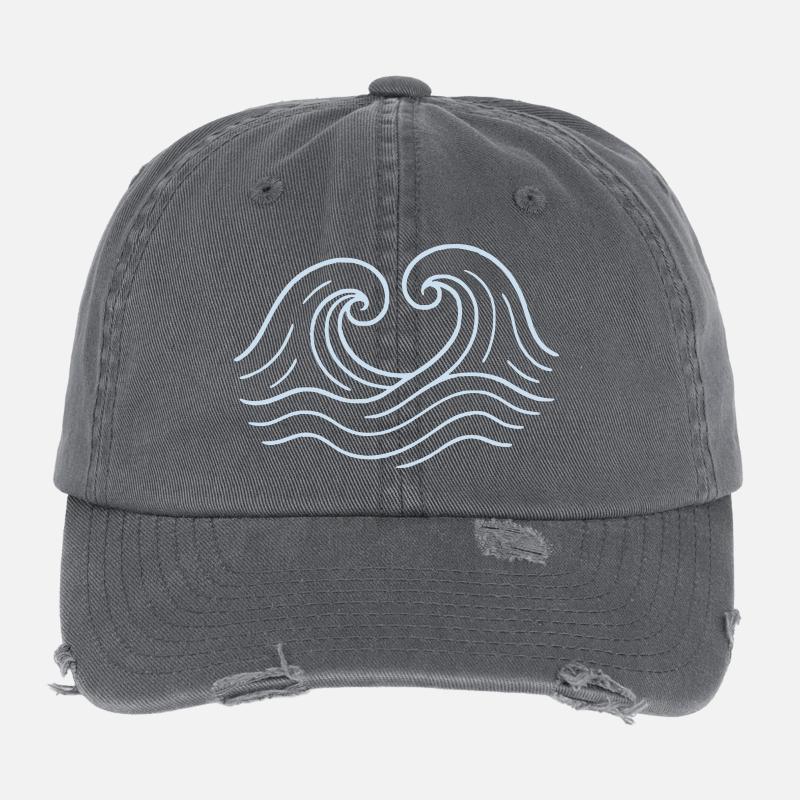Vagues - Mer - Scatola Casquette vintage effet usé Flexfit