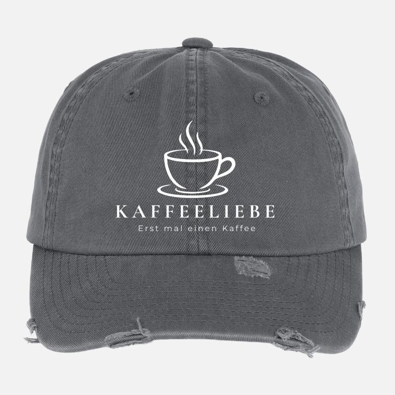 Kaffeeliebe – Erst mal einen Kaffee (35 Zeichen) Flexfit Vintage Destroyed Cap