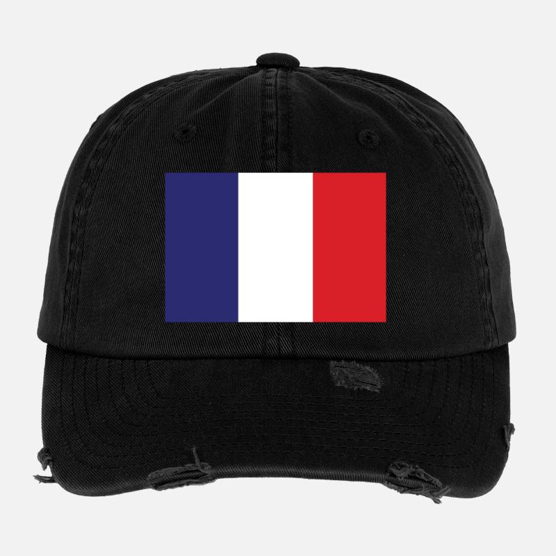 France flag Flexfit Vintage Destroyed Cap