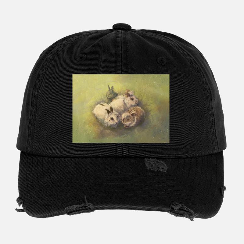 Lapins Meute - Casquette vintage effet usé Flexfit - noir