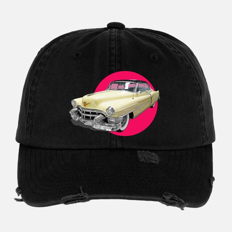youngtimer auto liebe cadi chevy retro car oldtime Flexfit Vintage Destroyed Cap