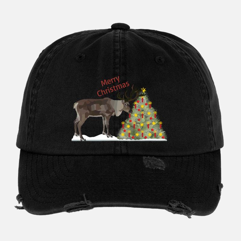 Joyeux Noël, Rainer Reindeer! Casquette vintage effet usé Flexfit