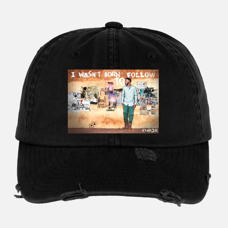 Je ne suis pas né pour suivre ! Casquette vintage effet usé Flexfit