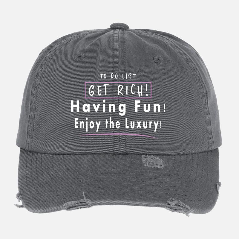 Get rich, have fun, enjoy luxury Flexfit Vintage Destroyed Cap