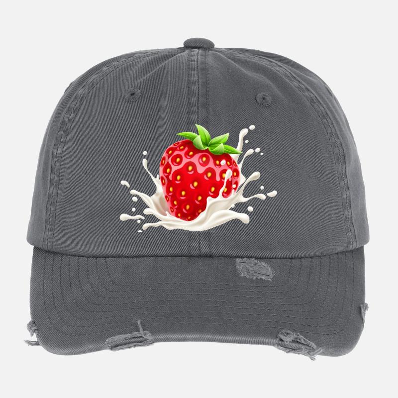 Erdbeere, Erdbeer-Verlangen, Erdbeere Flexfit Vintage Destroyed Cap
