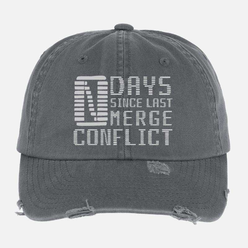 Merge Conflict Software Developer Entwickler geek Flexfit Vintage Destroyed Cap