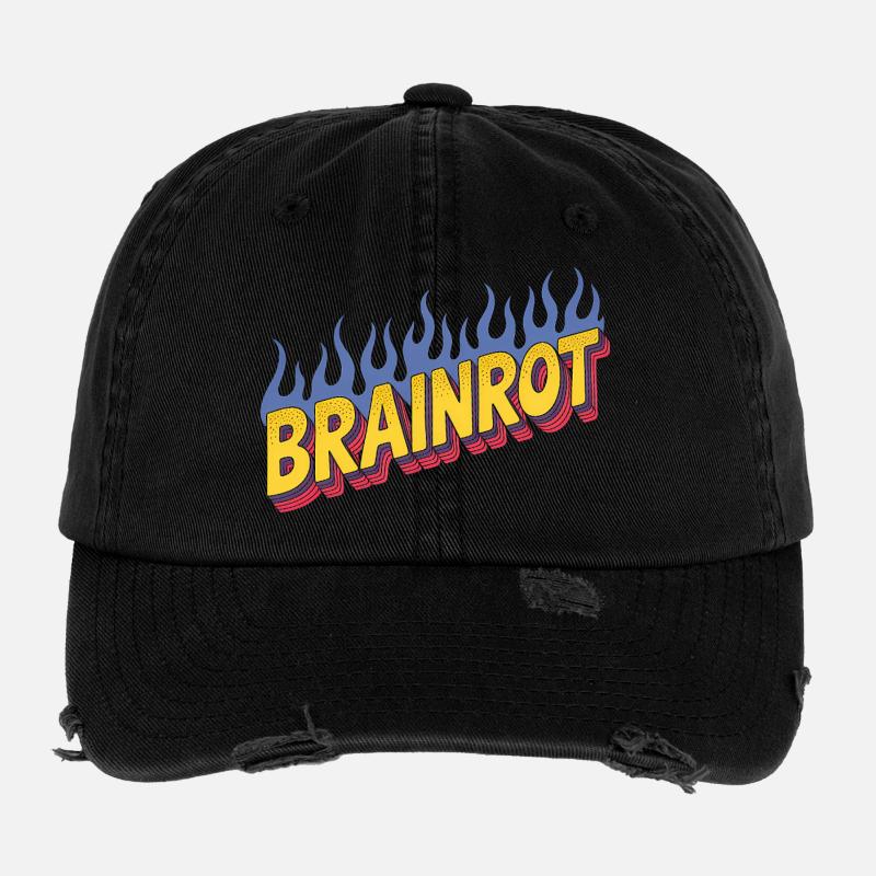 Brainrot - Funny Memes Flexfit Vintage Destroyed Cap