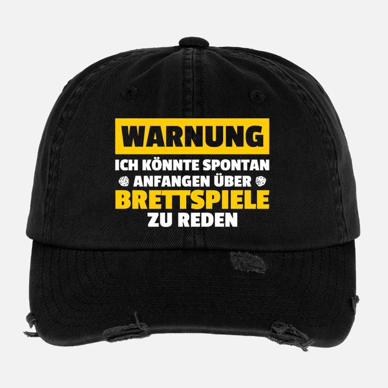 Warnung Gesellschaftsspiel Brettspiel Flexfit Vintage Destroyed Cap