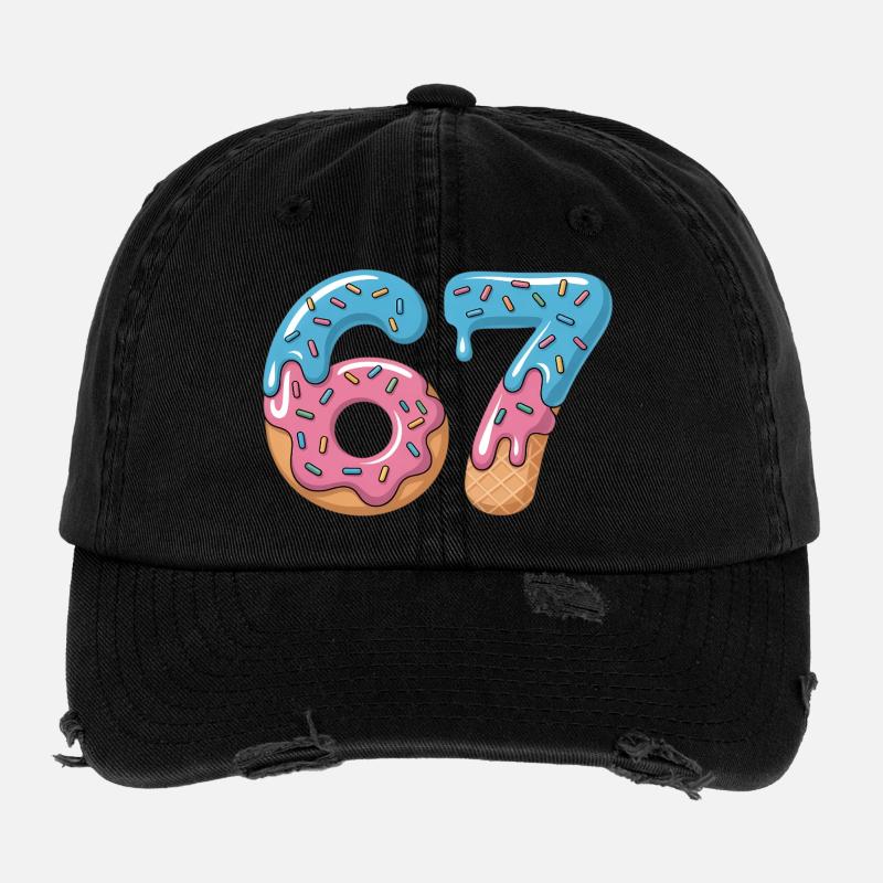 Donutzahlen 6 und 7 Flexfit Vintage Destroyed Cap