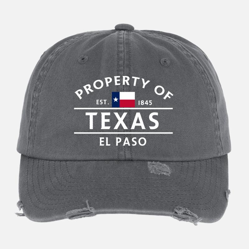Propriété du Texas El Paso Casquette vintage effet usé Flexfit