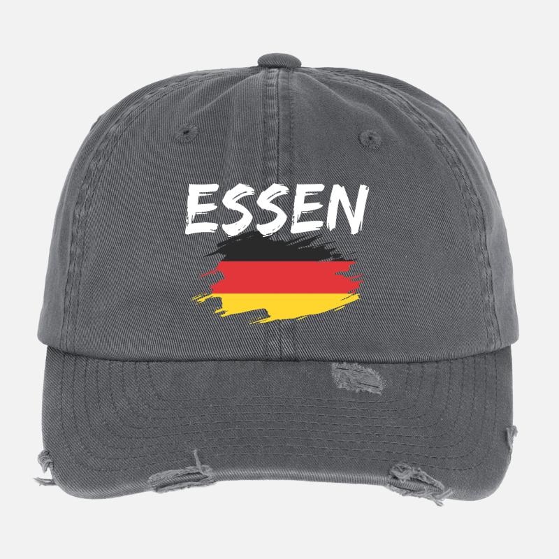 Essen Germany Flag Flexfit Vintage Destroyed Cap