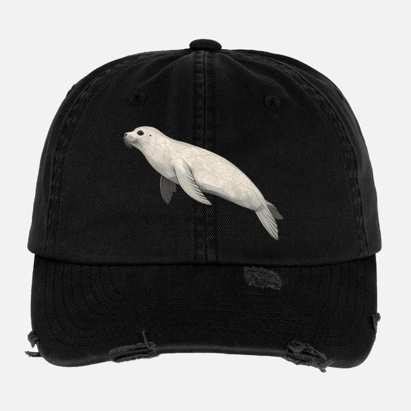 Geometrisches Siegel Flexfit Vintage Destroyed Cap