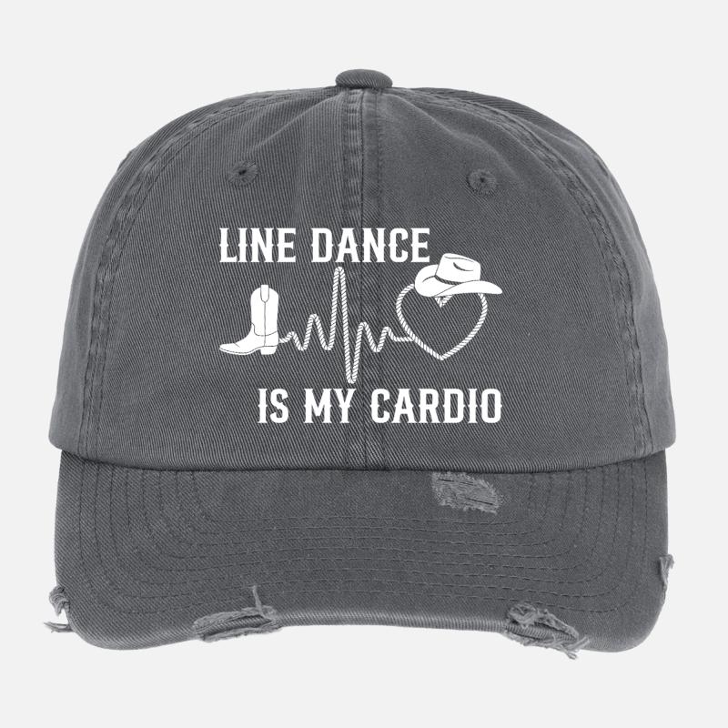 Line dancing is my cardio Flexfit Vintage Destroyed Cap