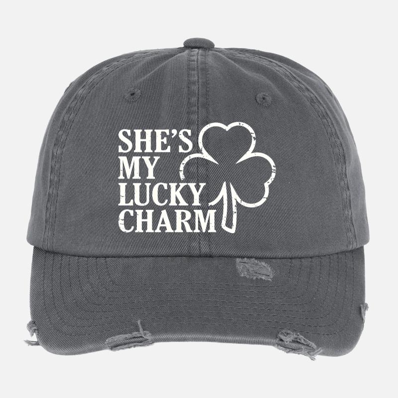 C’est mon trèfle porte-bonheur Casquette vintage effet usé Flexfit