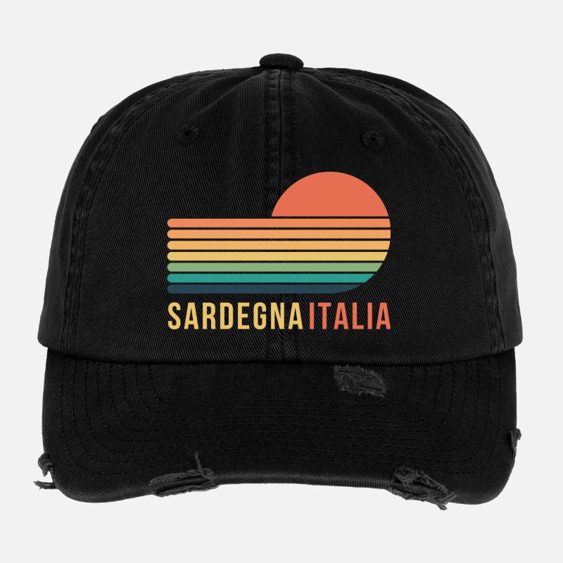 Sardaigne, Italie Casquette vintage effet usé Flexfit