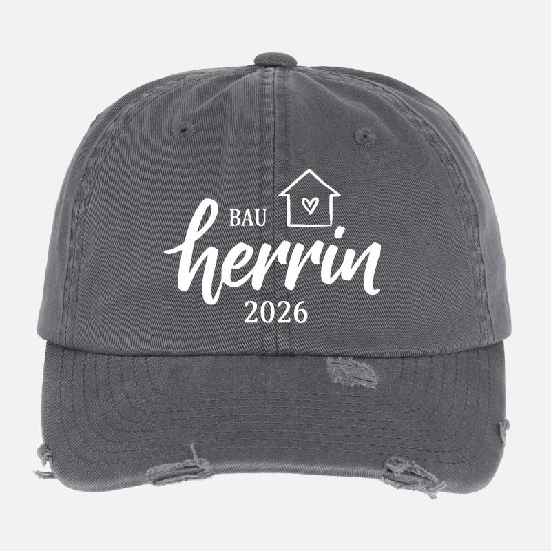 Bauherrin 2026 Hausbau Flexfit Vintage Destroyed Cap