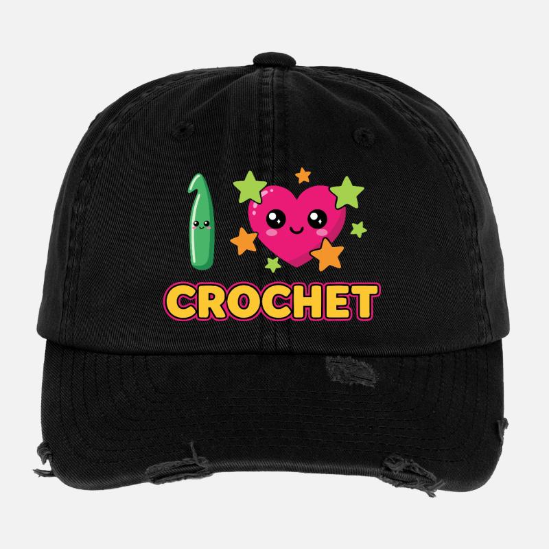 J’adore le crochet Häkeln Casquette vintage effet usé Flexfit