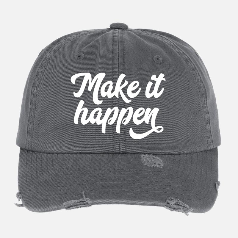 Make It Happen Typografie Flexfit Vintage Destroyed Cap