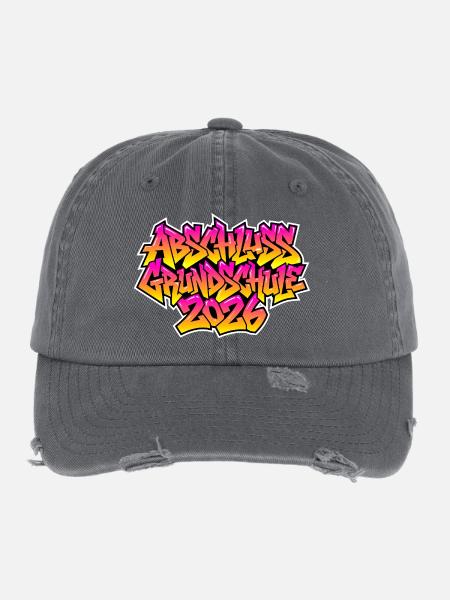 Elementary School Graduation 2026 Graffiti - Flexfit Vintage Destroyed Cap - dark grey - Front