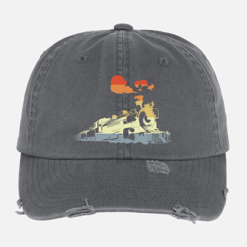 Oldtimer Dampfzug Flexfit Vintage Destroyed Cap