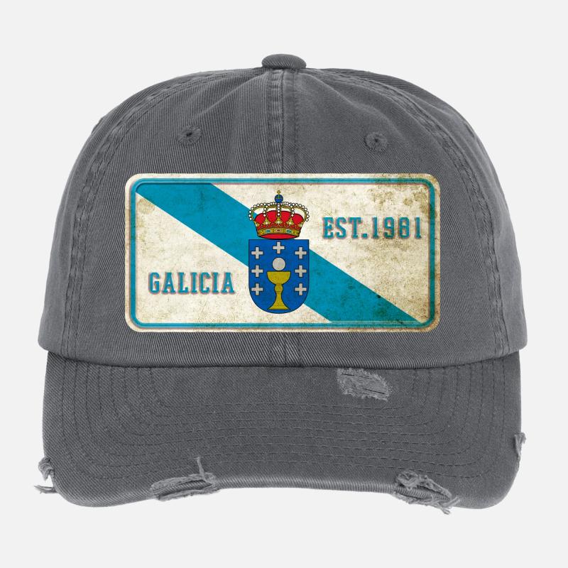 Galicien Vintage Schild Flexfit Vintage Destroyed Cap