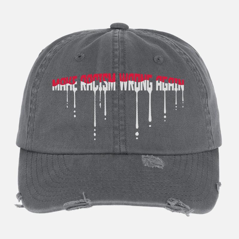 make racism wrong again Flexfit Vintage Destroyed Cap