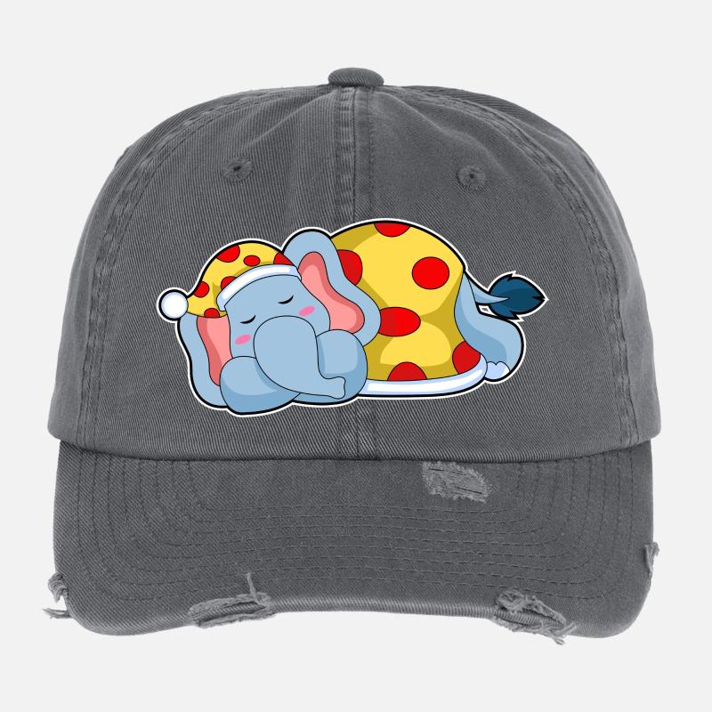 Elefant Schlafen Schlafanzug Flexfit Vintage Destroyed Cap