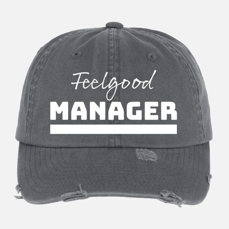 Tshirt Feelgood Manager blanc Casquette vintage effet usé Flexfit