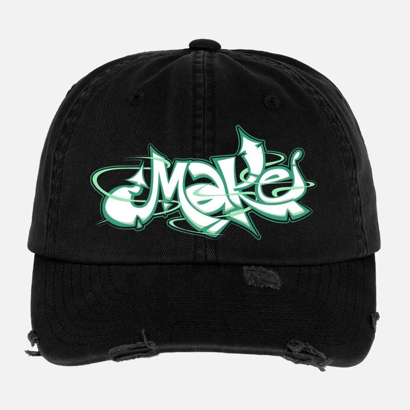 Grünes Wort machen Graffiti Flexfit Vintage Destroyed Cap