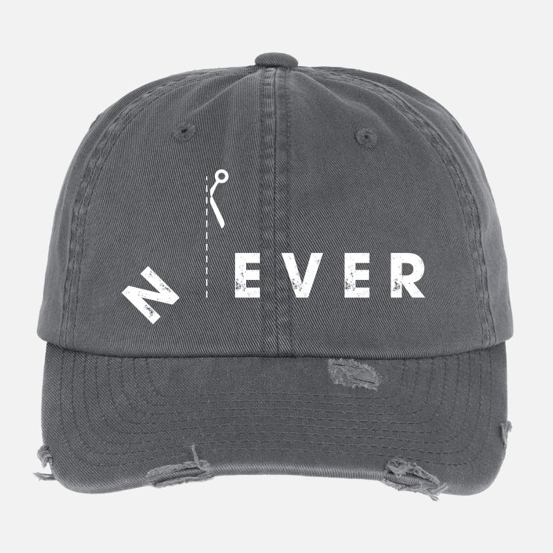 Never Cut Boundaries Scissors Design Flexfit Vintage Destroyed Cap