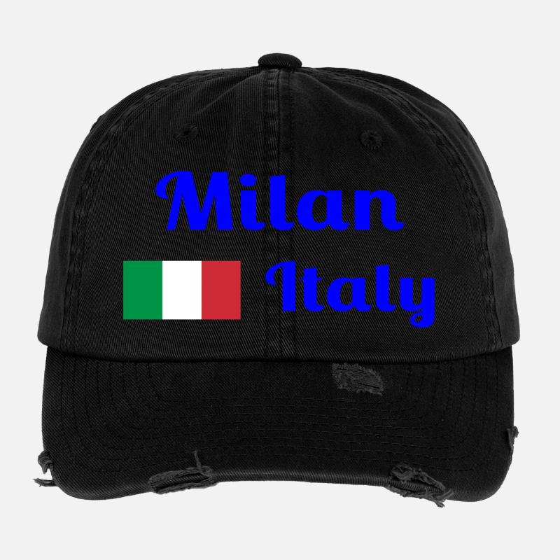 Milan, Italie - Imprimés élégants Casquette vintage effet usé Flexfit