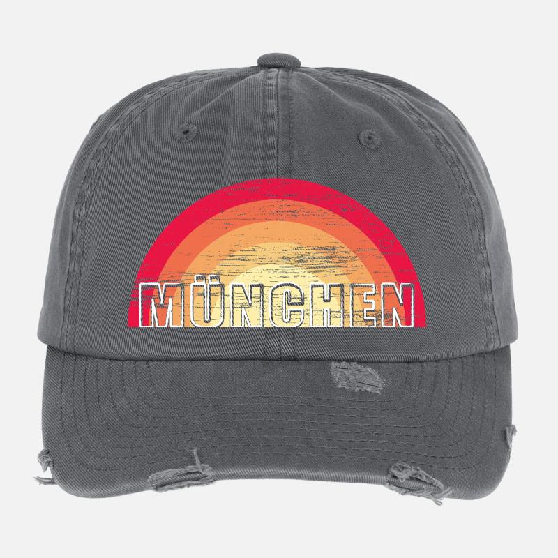 Munich - Vintage Logo - Sunset MUNICH Flexfit Vintage Destroyed Cap