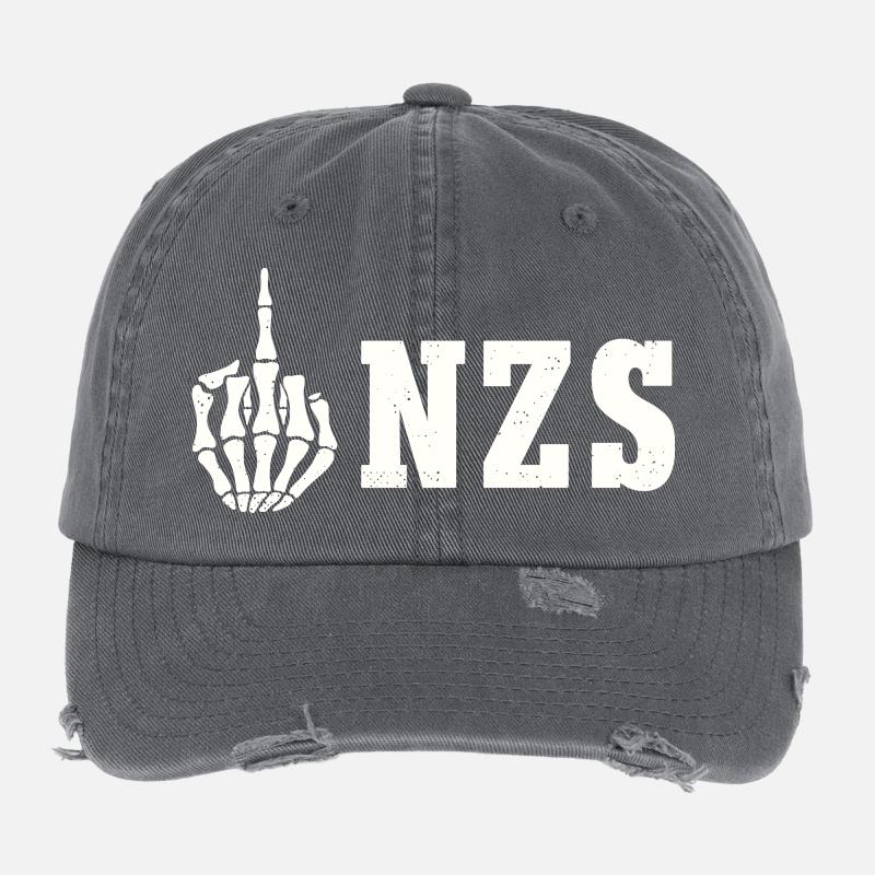 Antifa Antifascist Statement FCK NZS Flexfit Vintage Destroyed Cap