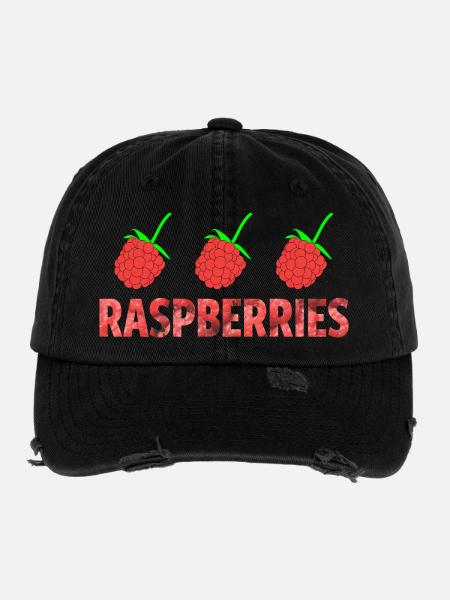 RASPBERRIES - Flexfit Vintage Destroyed Cap - black - Front