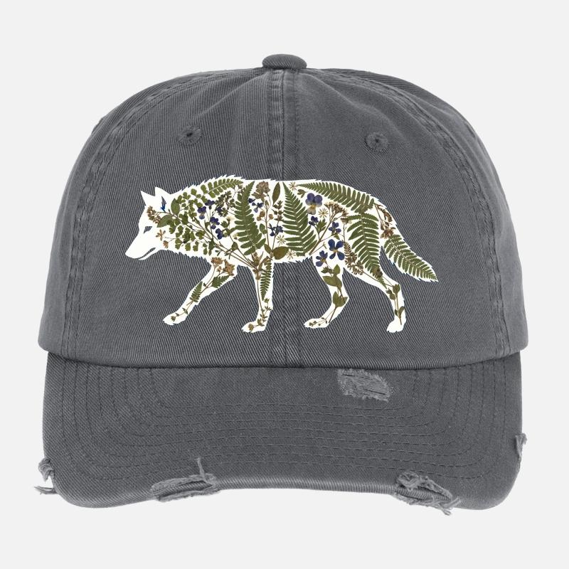 wolf-botanical Flexfit Vintage Destroyed Cap