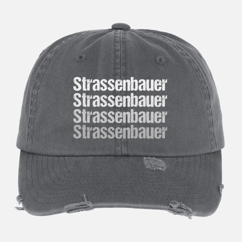 Strassenbauer Typo Muster Flexfit Vintage Destroyed Cap