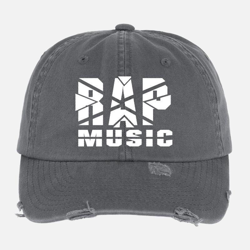 Conception de musique rap découpée Casquette vintage effet usé Flexfit