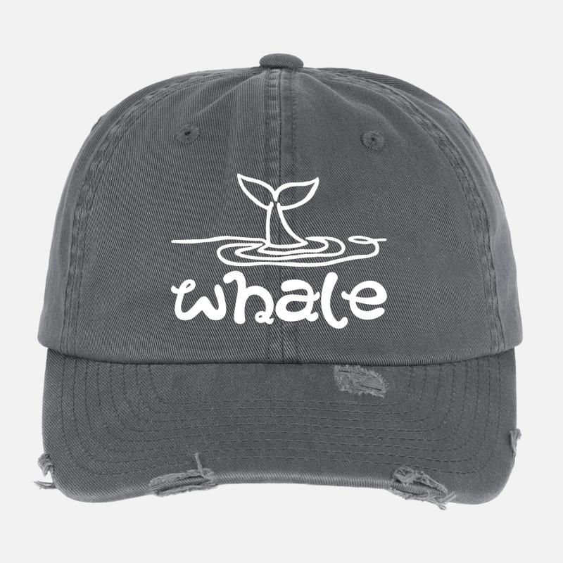 La queue de la baleine (blanc) Casquette vintage effet usé Flexfit