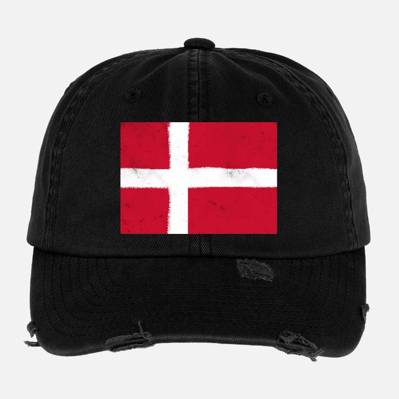 Drapeau du Danemark – couleurs nationales du Danemark Casquette vintage effet usé Flexfit