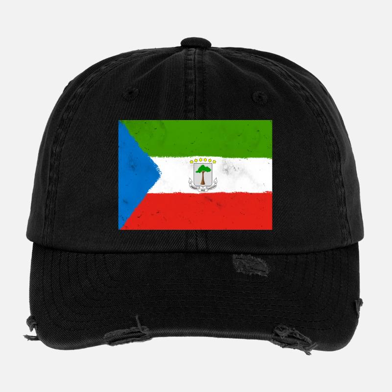 Drapeau de la Guinée équatoriale Casquette vintage effet usé Flexfit