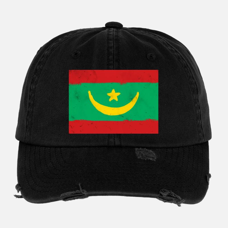 Drapeau de la Mauritanie Casquette vintage effet usé Flexfit
