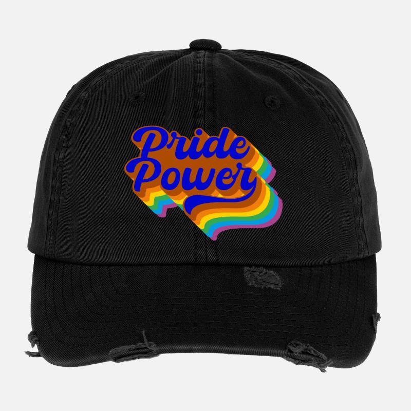 Pride Power LGBTQ+ Pride & Diversity Flexfit Vintage Destroyed Cap